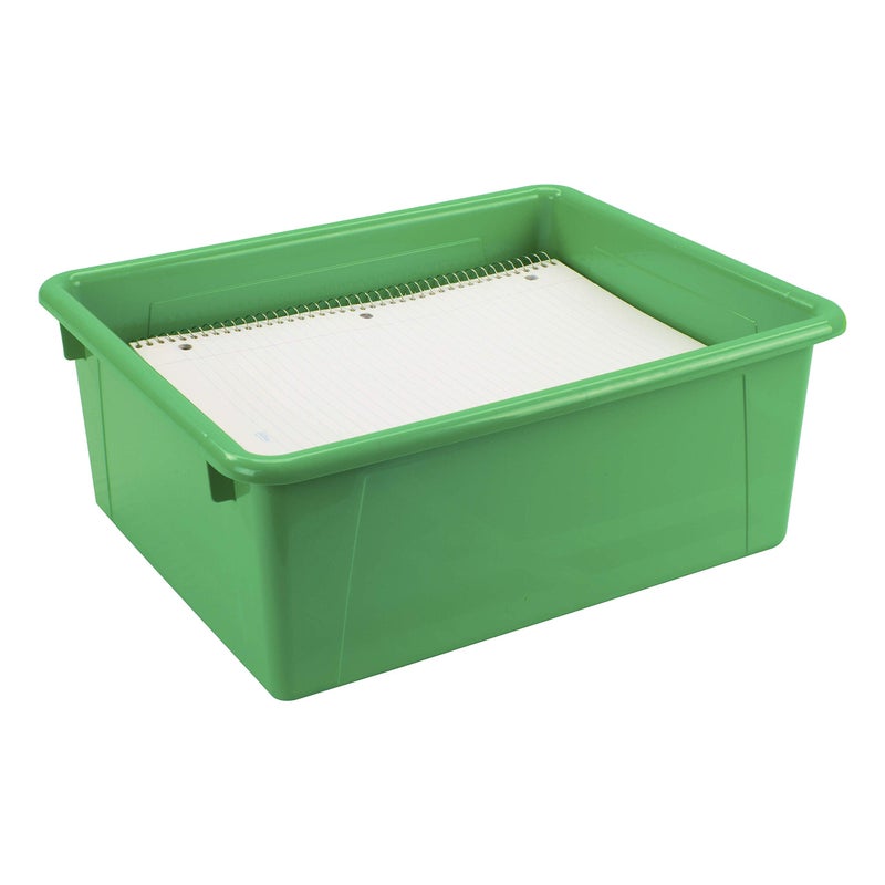 Storex Letter Size Deep Storage Tray â€“ Organizer Bin for Classroom, Office and Home, Green, 5-Pack (62527U05C) , 10 x 13 x 5 Inches - Image 5